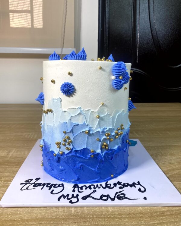 Color Wave Anniversary Cake