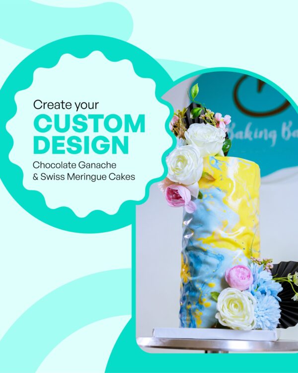 CUSTOM CAKE CHOCOLATE GANACHE & SWISS MERINGUE CAKES